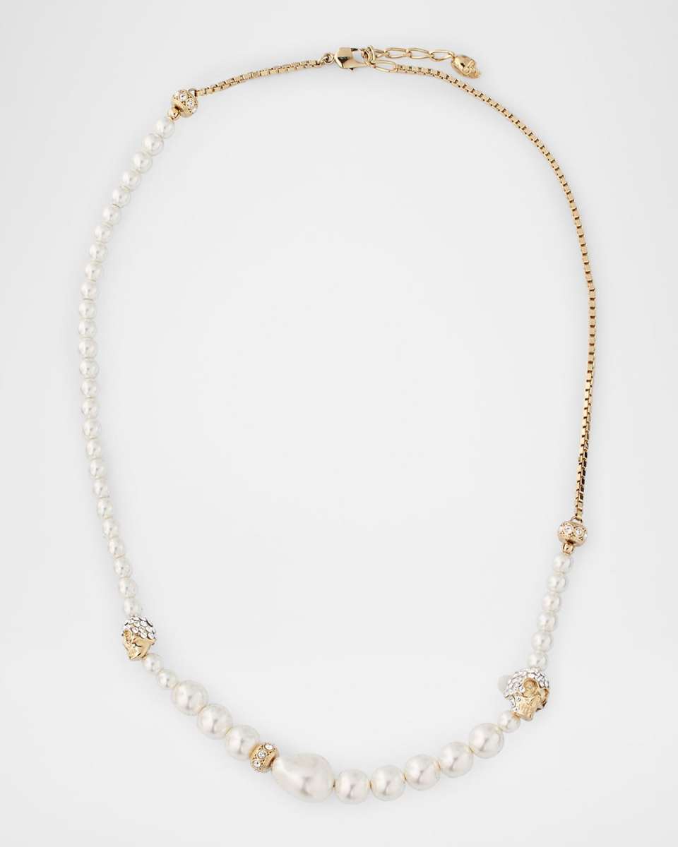 Pearly Skull Necklace